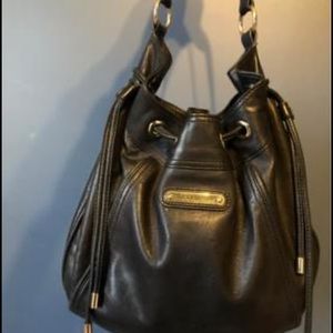 Juicy couture black slouch drawstring leather